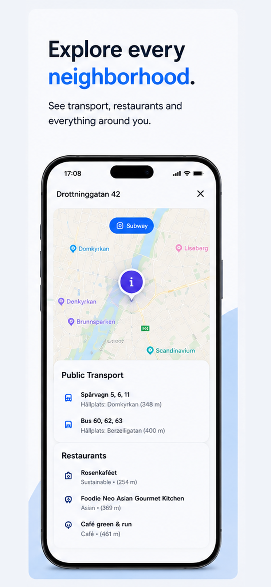 HomeSwipe — Explore neighborhoods